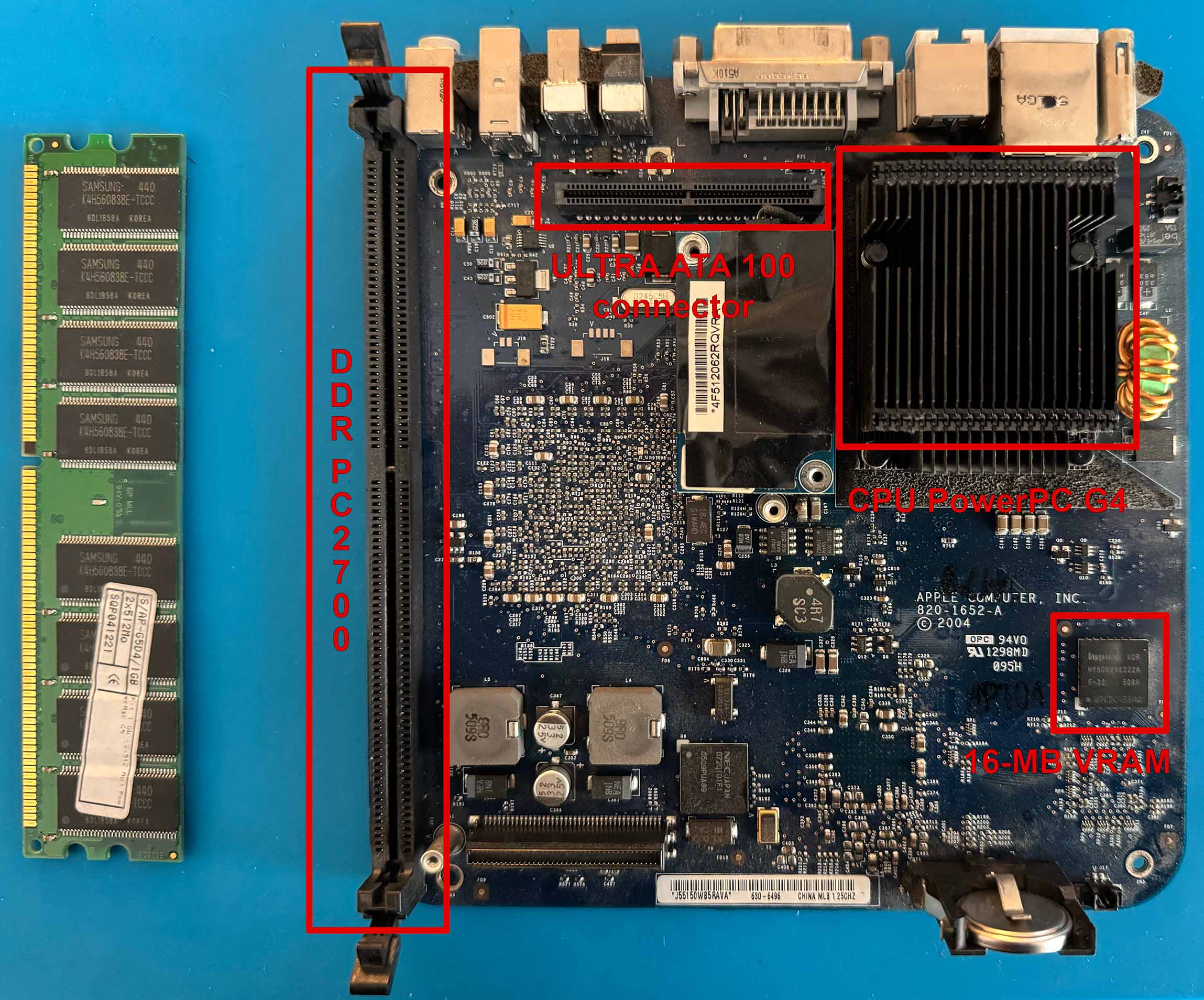 Top-side of the motherboard