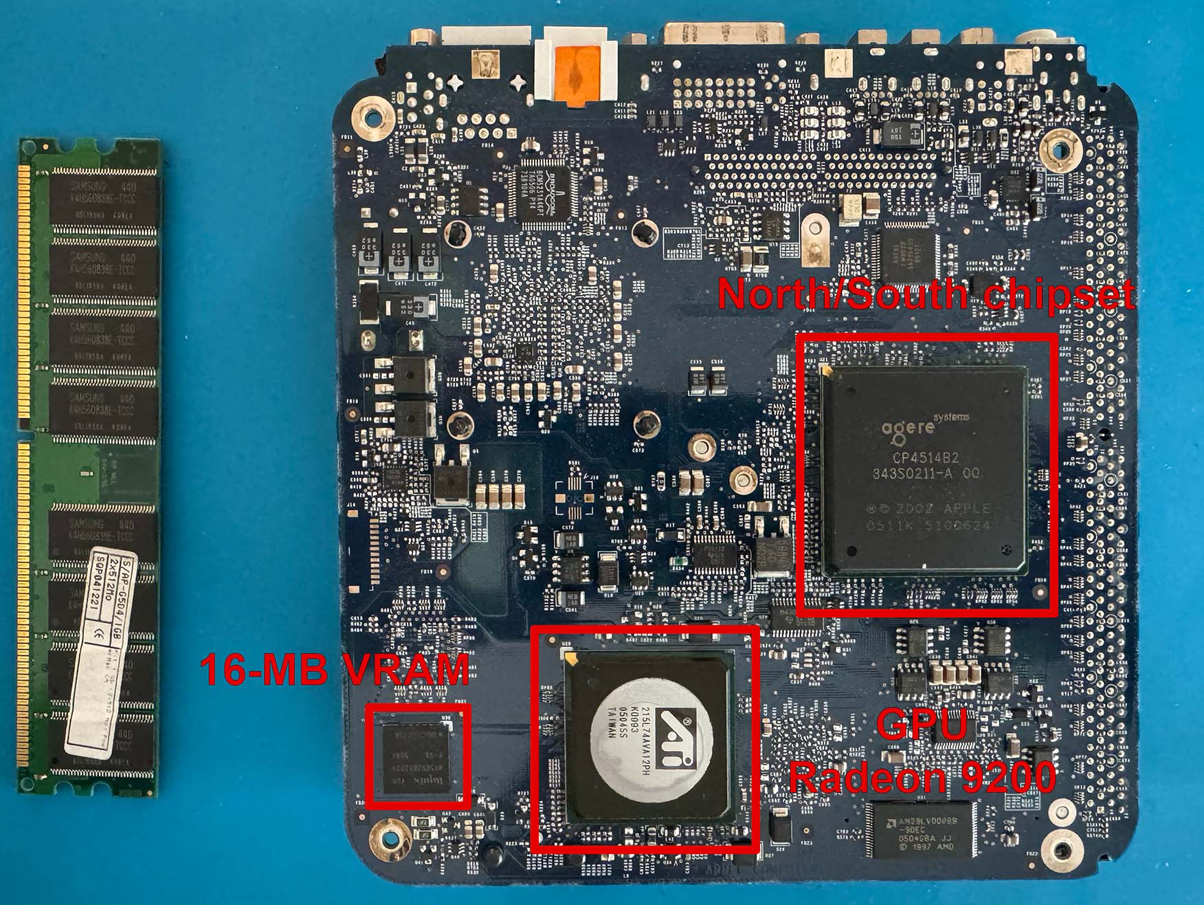 Top-side of the motherboard